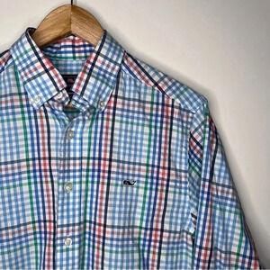 Vineyard Vines Slim Fit Cotton Button Down Whale Shirt Size Small